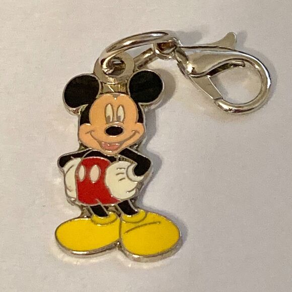 Vintage Disney Happy Smiling Mickey Mouse Clip On Charm Zipper Pull Bag Purse - Picture 2 of 7